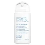 Flacon pompe blanc Lucia Rapetti Aqua Masque, texte bleu, contenance 100ml