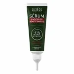 Tube vert foncé Sérum Antichute Réactionnelle Luxéol, bandeau rouge, embout blanc