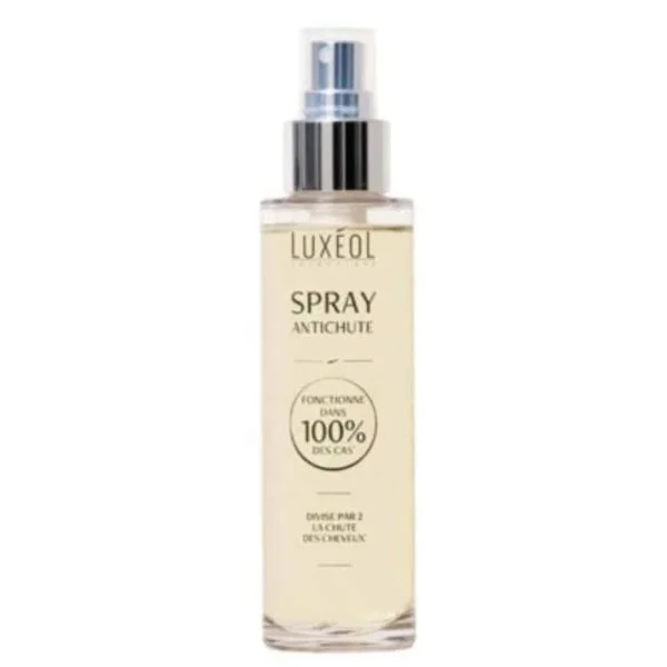 Flacon spray transparent Luxéol Antichute 100 ml sur fond blanc