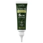Tube vert foncé Sérum Croissance Luxéol, bandeau jaune, embout applicateur blanc