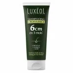 Tube vert foncé Shampooing Croissance Luxéol, mention 6cm en 3 mois