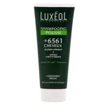 Tube vert foncé Luxéol Shampooing Pousse 200 ml sur fond blanc