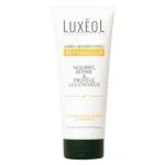 Tube blanc Luxéol après-shampooing réparateur, bandeau jaune, bouchon vert