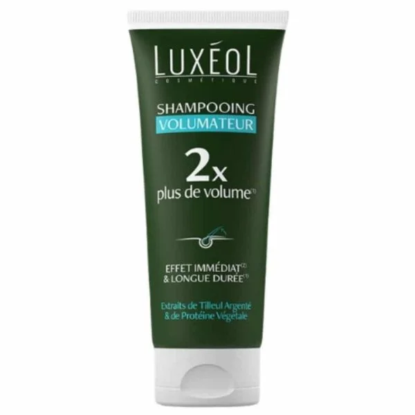 Tube vert Luxéol Shampooing Volumateur 200 ml sur fond blanc