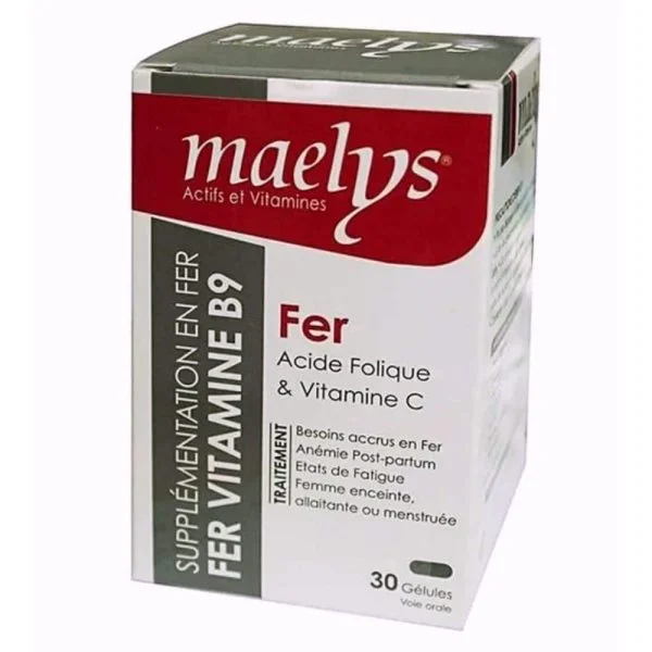 Maelys Fer Acide Folique Et Vitamine C 30 Gélules