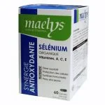 Boîte blanche et bleue Maelys Sélénium Organique vitamines A C E 60 gélules