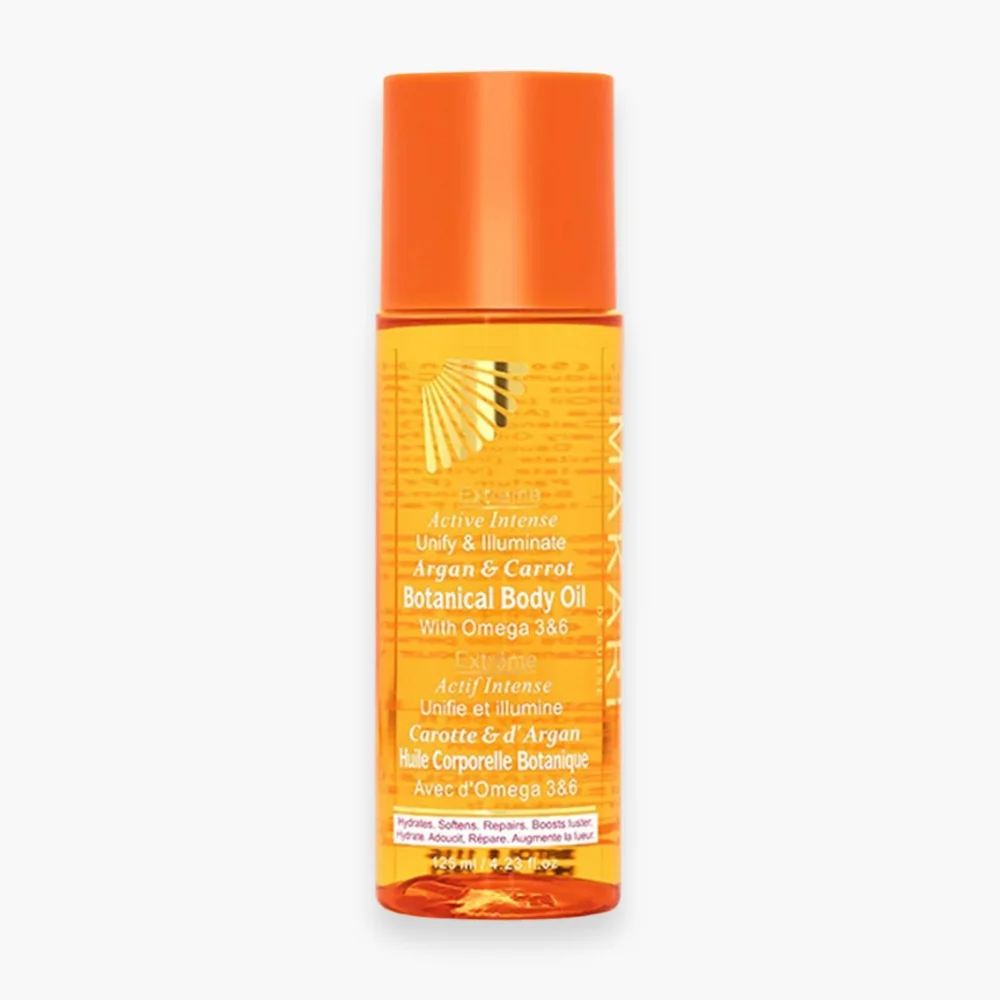 makari-extreme-argan-et-carrot-oil-huile-botanique-corps-125ml.jpg Flacon orange translucide Makari Extrême Argan et Carrot Oil, huile botanique corps