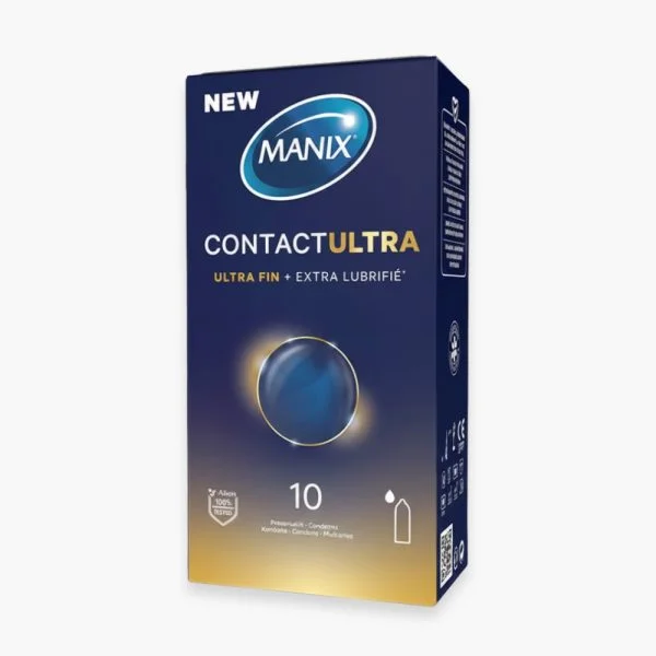 Manix Préservatif Contact Ultra (Ultra-Fin & Extra Lubrifié) 10u
