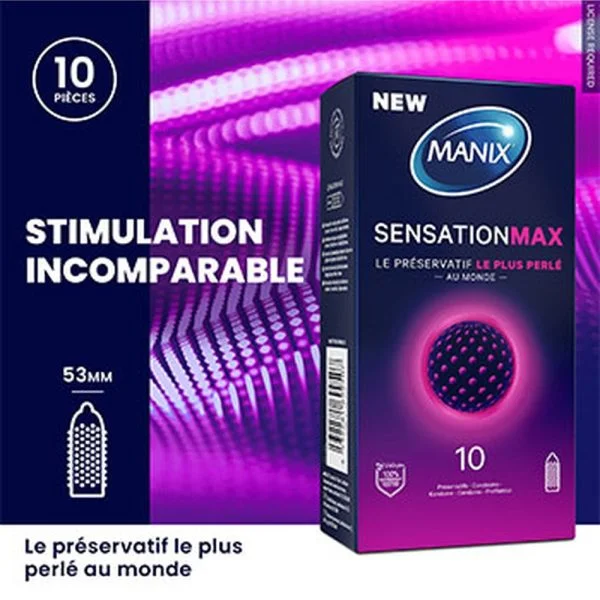 Manix Préservatif Sensation Max (Ultra-Perlé) 10u – photo 2