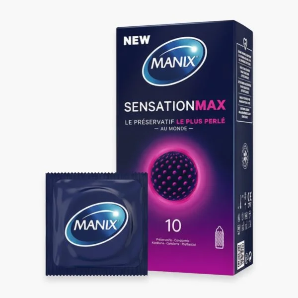 Boîte Manix Sensation Max 10 préservatifs perlés avec sachet individuel