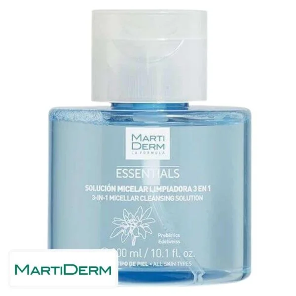 Grand flacon bleu MartiDerm Essentials solution micellaire 3 en 1