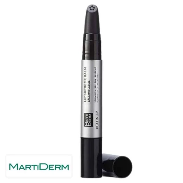 Stylo noir et argent MartiDerm Platinum Lip Supreme baume lèvres