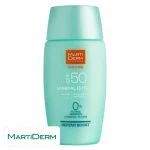 Flacon vert d'eau MartiDerm Sun Care Mineral D fluide SPF 50
