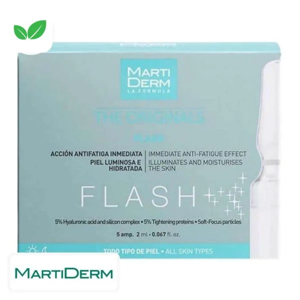 Coffret MartiDerm The Originals Flash, cinq ampoules anti-fatigue de 2ml