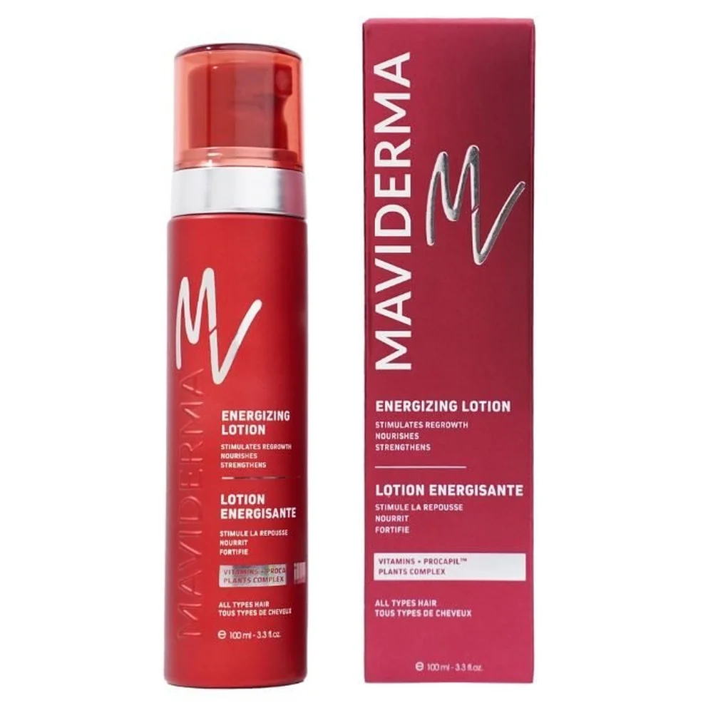 maviderma-lotion-anti-chute-100ml.jpg Flacon spray rouge Maviderma lotion énergisante 100 ml et sa boîte