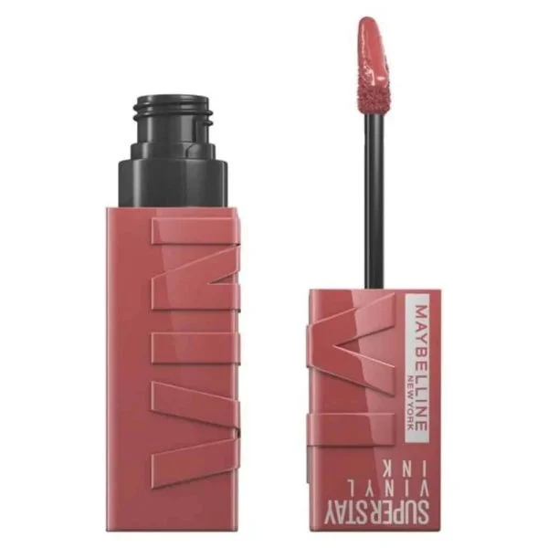 Tube rouge à lèvres liquide Maybelline Superstay Vinyl Ink rose terracotta avec applicateur