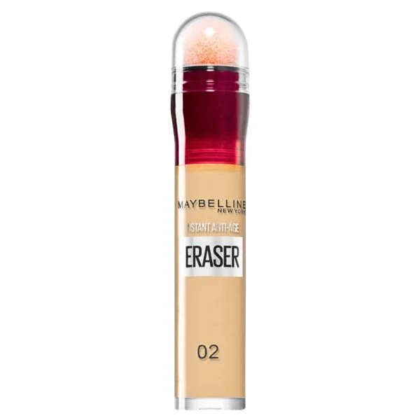 Tube anti-cernes Maybelline Instant Anti-Age Eraser teinte 02 avec applicateur mousse