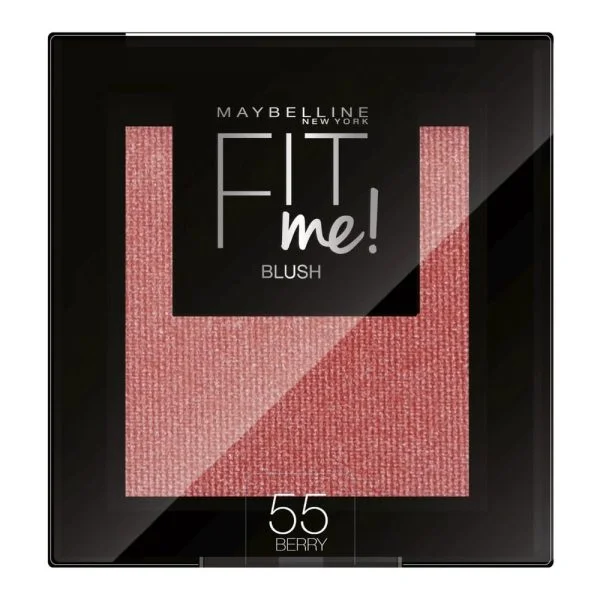 Blush poudre Maybelline Fit Me teinte 55 Berry boîtier noir couvercle transparent