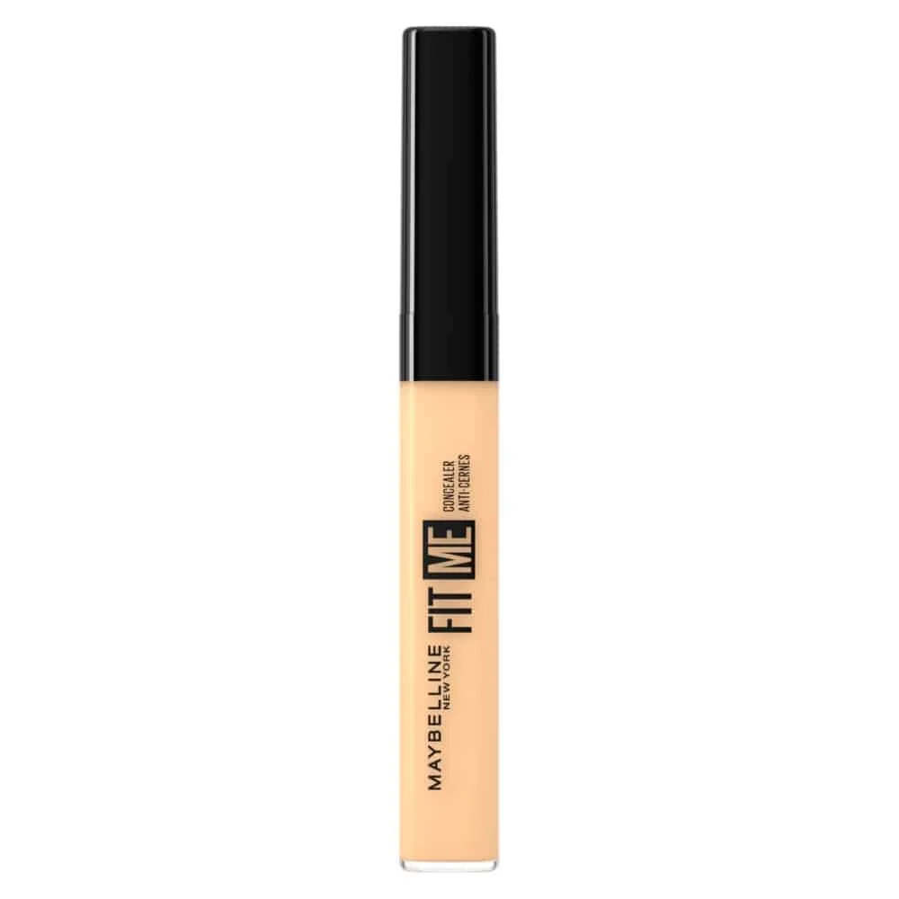 maybelline-fit-me-concealer-20.jpg Tube correcteur anti-cernes Maybelline Fit Me beige clair doré avec capuchon noir