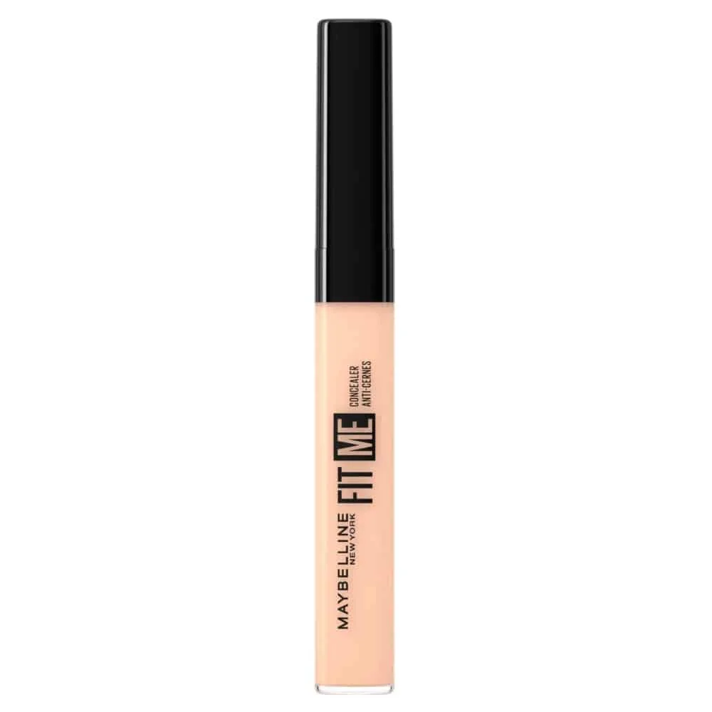 maybelline-fit-me-concealer-25.jpg Tube correcteur anti-cernes Maybelline Fit Me beige clair rosé avec capuchon noir