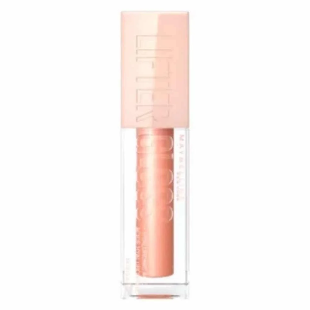 maybelline-lifter-gloss-nu-007-amber.jpg Tube gloss pêche ambré Maybelline Lifter Gloss fermé, capuchon rose poudré
