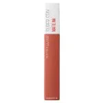 Tube Maybelline SuperStay Matte Ink terracotta cuivré et son applicateur flèche