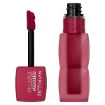 Flacon rose framboise Maybelline SuperStay Teddy Tint et son applicateur mousse