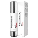 Flacon airless argenté mccosmetics GSH Cream 50 ml et son étui