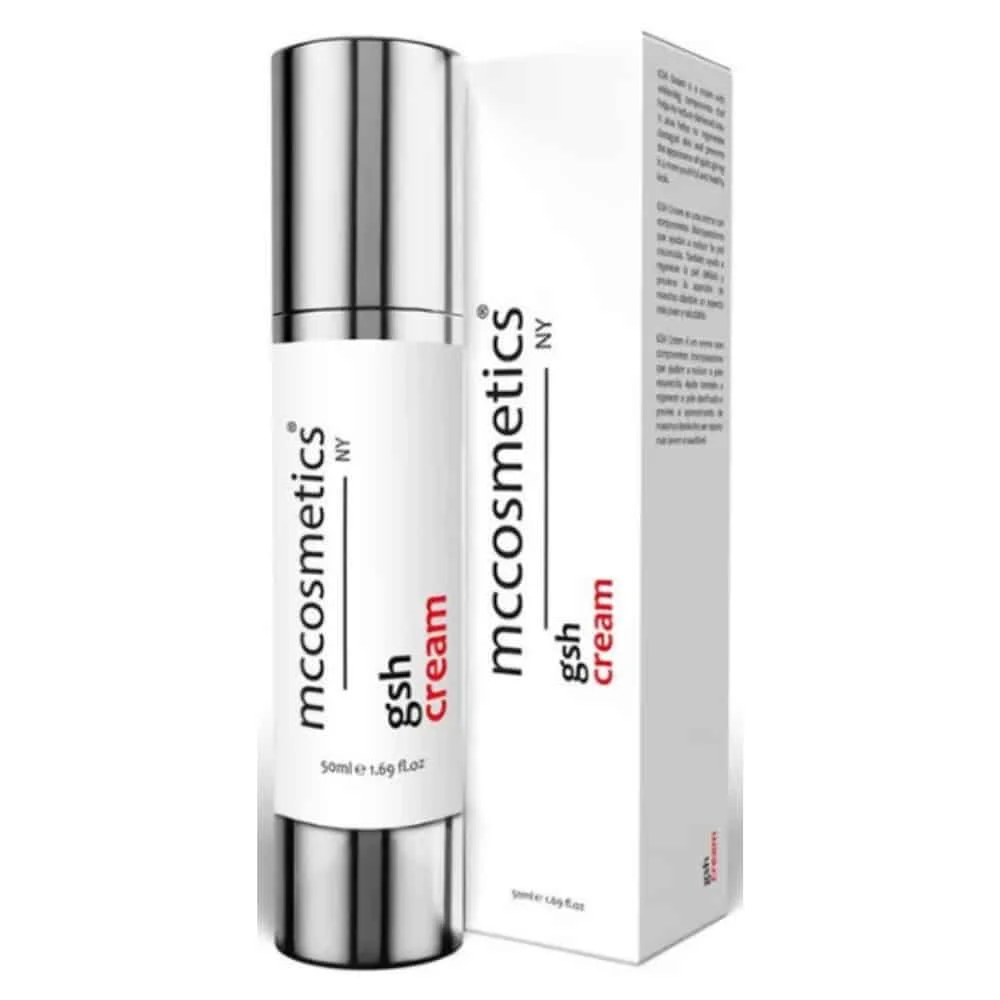 mccosmetic-gsh-cream-50ml.jpg Flacon airless argenté mccosmetics GSH Cream 50 ml et son étui
