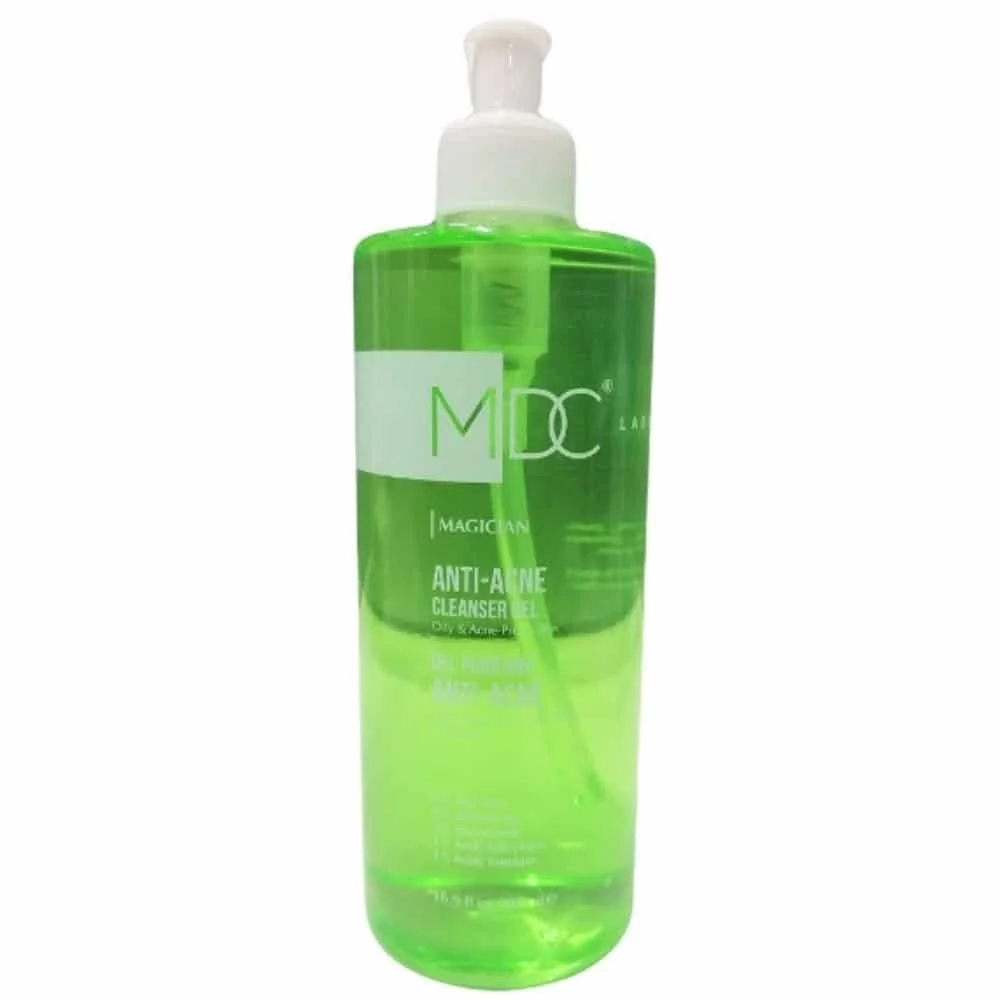 mdc-magician-gel-nettoyant-anti-acne-500ml.jpg Grand flacon pompe vert translucide MDC Magician Anti-Acne Cleanser Gel 500 ml