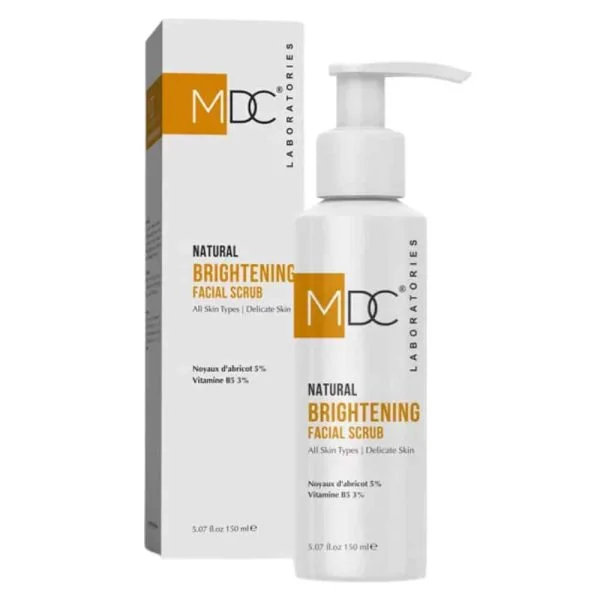 Flacon pompe et étui orange MDC Natural Brightening Facial Scrub 150 ml