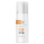 Flacon pompe blanc MDC Synergy ecran solaire SPF 50+ peaux seches visage