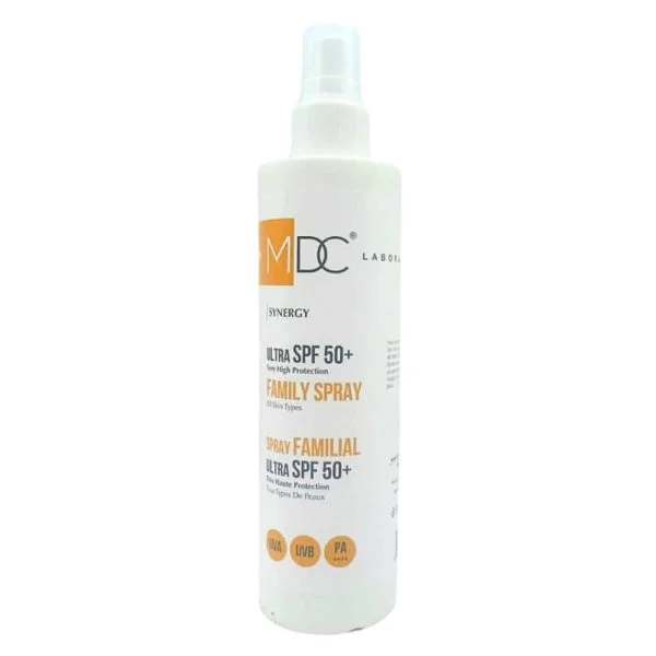Flacon spray blanc MDC Synergy Family Spray Ultra SPF 50+ 200 ml
