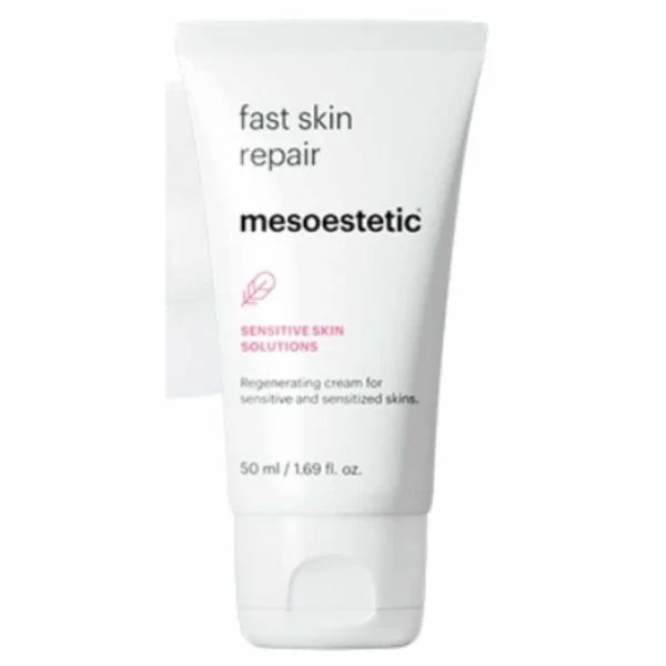 Tube blanc Mesoestetic Fast Skin Repair, crème peaux sensibles 50 ml