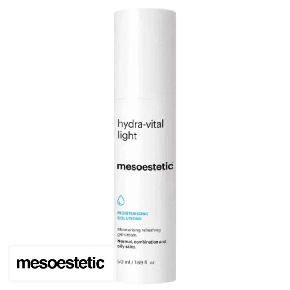 mesoestetic-hydravital-moisturisinf-light-gel-creme-rafraichissant-50ml.jpg Flacon pompe blanc hydra-vital light mesoestetic 50 ml, gel-crème visage
