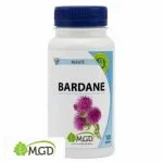 Flacon MGD Bardane 120 gélules, fleurs de bardane violettes, bouchon bleu