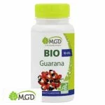 Flacon blanc MGD Nature Bio Guarana, bouchon vert, fruits rouges illustrés