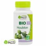 Flacon blanc MGD Nature Bio Houblon, bouchon vert clair, cônes de houblon