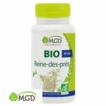 Flacon MGD Bio Reine-des-prés 90 gélules fleurs blanches logo AB