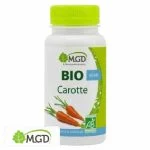 Flacon MGD Carotte Bio 90 gélules, carottes fraîches, bouchon vert clair