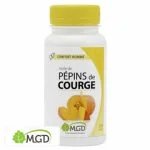 Flacon MGD Huile de Pépins de Courge 100 capsules, courge orange coupée