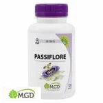 Flacon blanc MGD Nature Passiflore, bouchon violet, fleur de passiflore illustrée