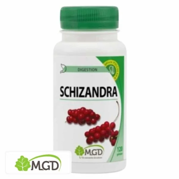 Flacon blanc MGD Nature Schizandra, bouchon vert, grappes de baies rouges