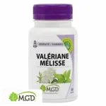 Flacon blanc MGD Valériane Mélisse 60 gélules bouchon violet plantes