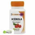 Flacon MGD Nature Acérola Vitalité 30 comprimés, cerises rouges illustrées