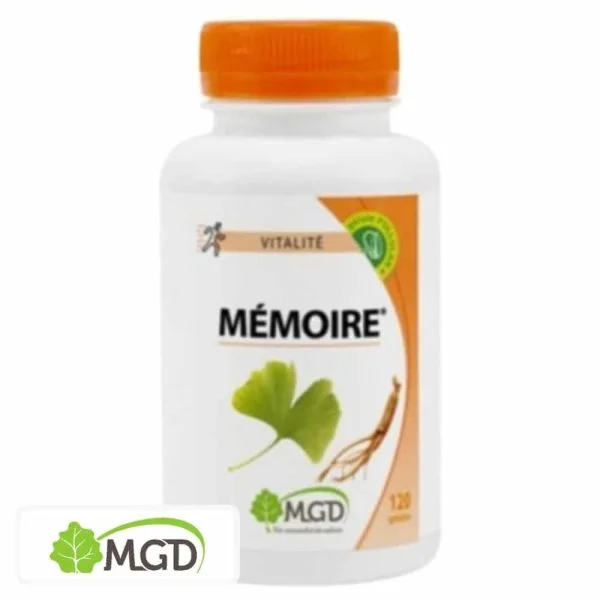 Flacon MGD Nature Mémoire Vitalité 120 gélules, ginkgo et racine