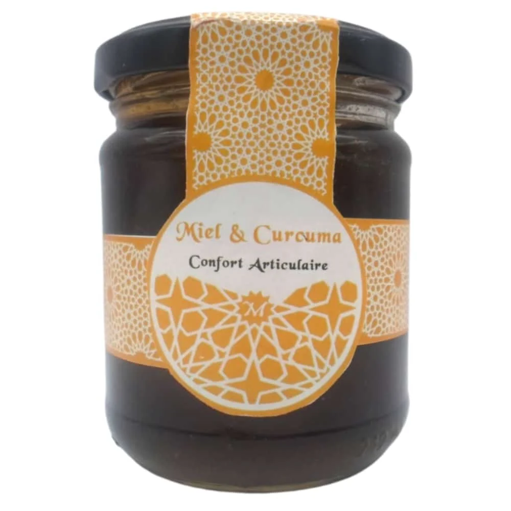 mielii-miel-curcuma-confort-articulaire-240g.jpg Pot en verre Mielii miel et curcuma confort articulaire étiquette orange