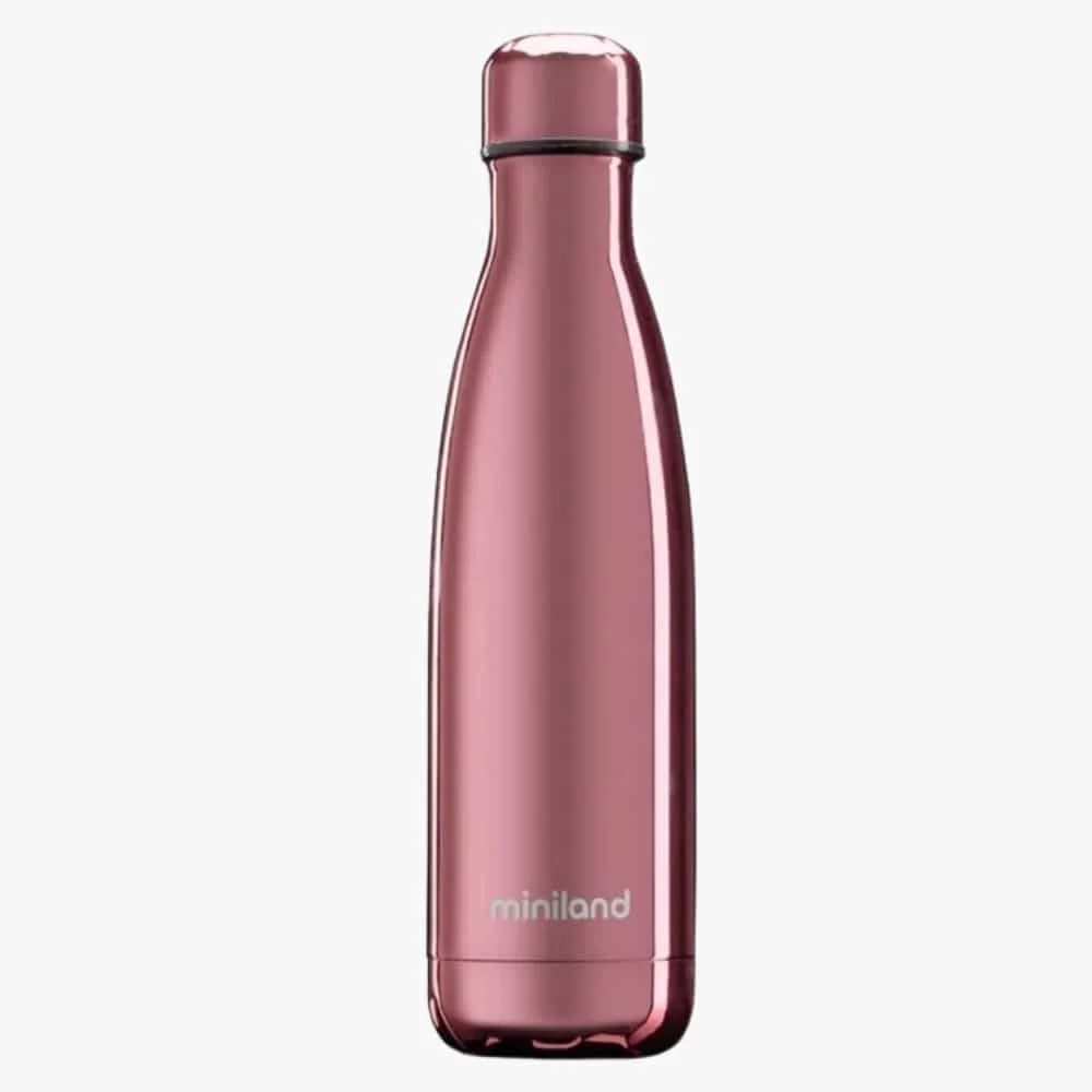 miniland-bouteille-deluxe-rose-500ml.jpg Bouteille Miniland Deluxe 500 ml à finition rose métallisée et bouchon vissé
