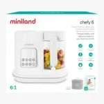 Boîte Miniland Chefy 6 avec robot blanc, bol transparent rempli de fruits