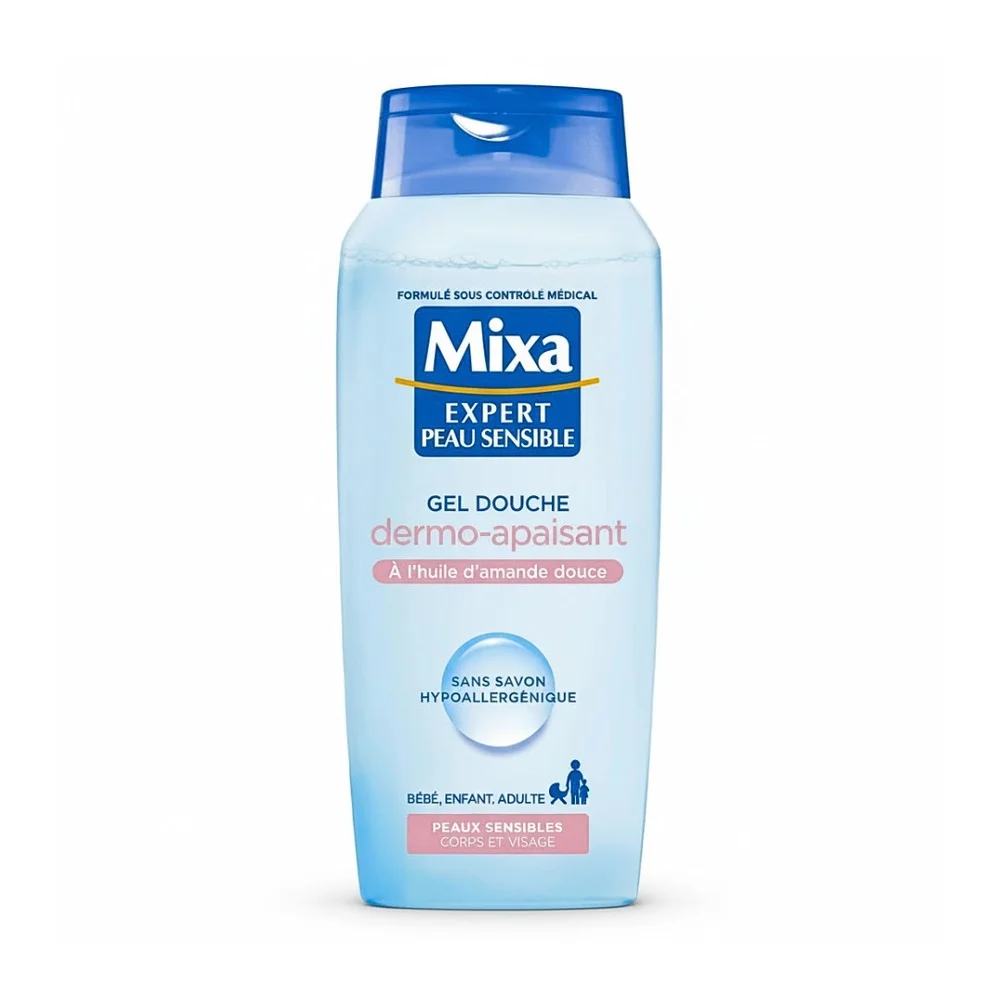 mixa-gel-douche-dermo-apaisante-400ml.jpg Flacon bleu Mixa Expert gel douche dermo-apaisant à l'amande douce